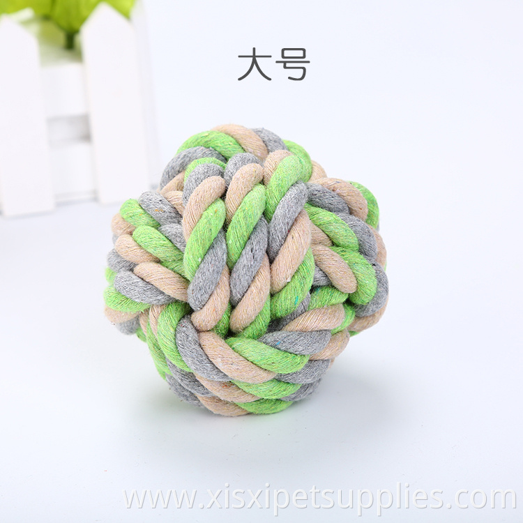 Rope Ball Dog Toy Teeth Cleaning Chew Toys Wholesale Braided Cotton for Dogs Pet Toys Different Color Cotton +polyster Opp Bag